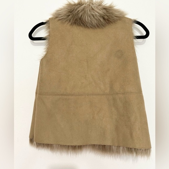 Mayoral vest size 14 girl winter fall toggle buttons faux fur boho western warm - Picture 3 of 3